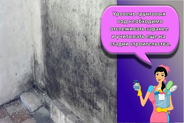 Уровень грунтовых вод необходимо отслеживать заранее и учитывать еще на стадии строительства.