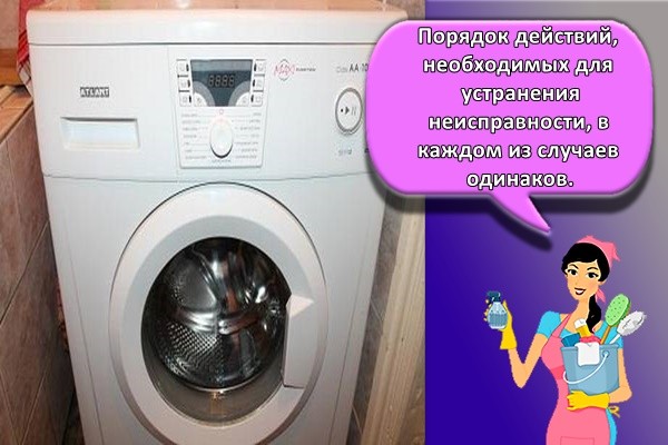 Порядок действий, необходимых для устранения неисправности, в каждом из случаев одинаков.