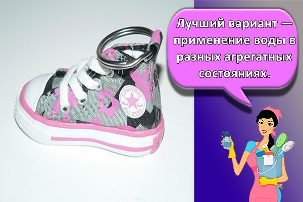 Лучший вариант — применение воды в разных агрегатных состояниях.