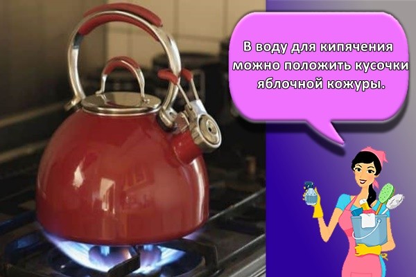 В воду для кипячения можно положить кусочки яблочной кожуры.