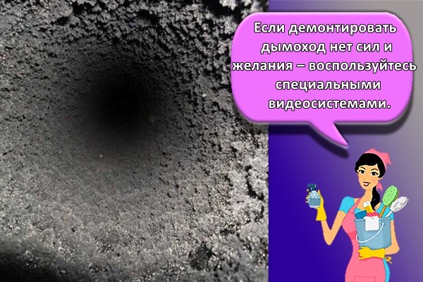 Если демонтировать дымоход нет сил и желания – воспользуйтесь специальными видеосистемами.