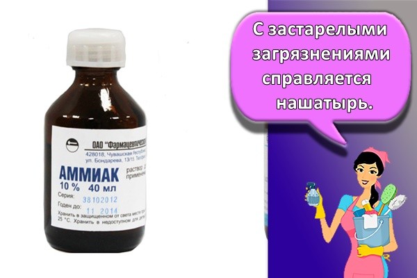 С застарелыми загрязнениями справляется нашатырь.
