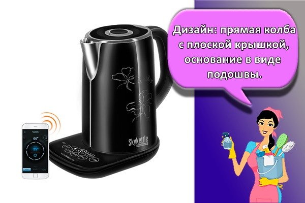 Дизайн: прямая колба с плоской крышкой, основание в виде подошвы.