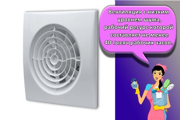 Вентиляция с низким уровнем шума, рабочий ресурс которой составляет не менее 40 тысяч рабочих часов.