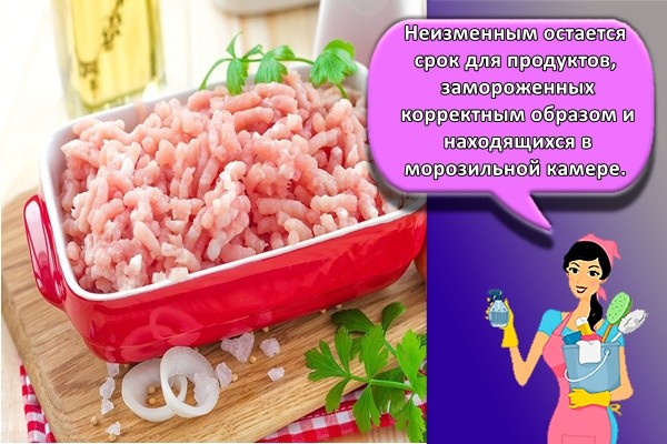 Неизменным остается срок для продуктов, замороженных корректным образом и находящихся в морозильной камере.