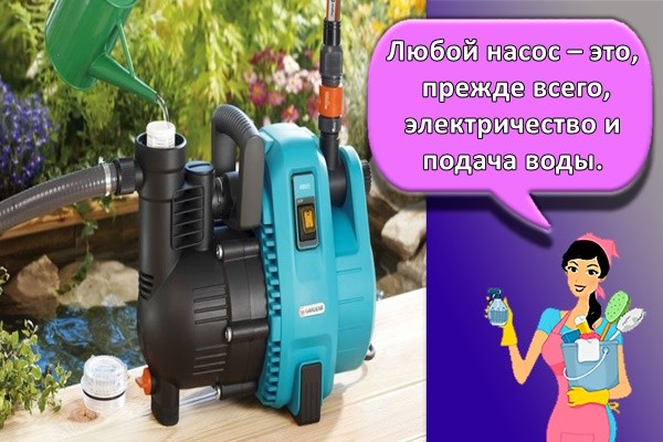 Любой насос – это, прежде всего, электричество и подача воды.