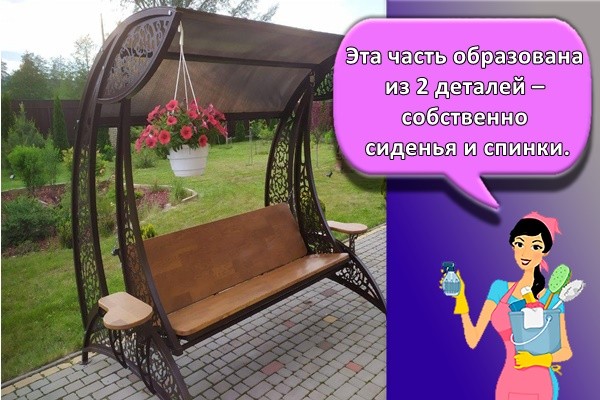 та часть образована из 2 деталей – собственно сиденья и спинки.