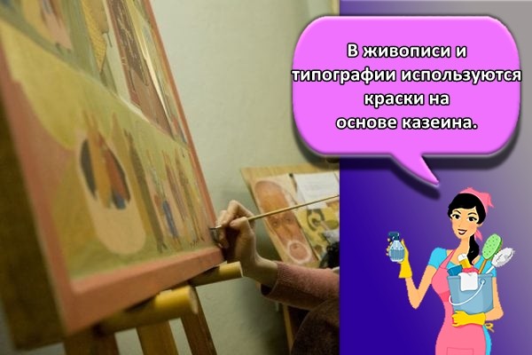 В живописи и типографии используются краски на основе казеина.