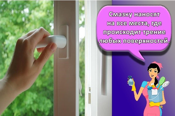 Смазку наносят на все места, где происходит трение любых поверхностей.