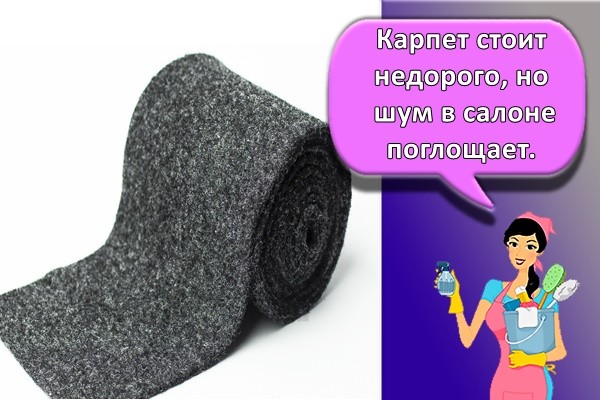 Карпет стоит недорого, но шум в салоне поглощает.