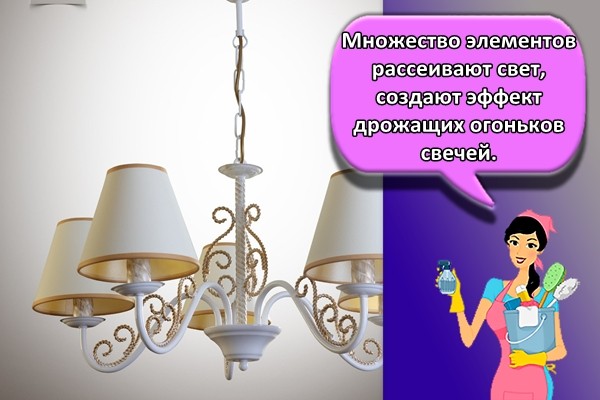 Множество элементов рассеивают свет, создают эффект дрожащих огоньков свечей.