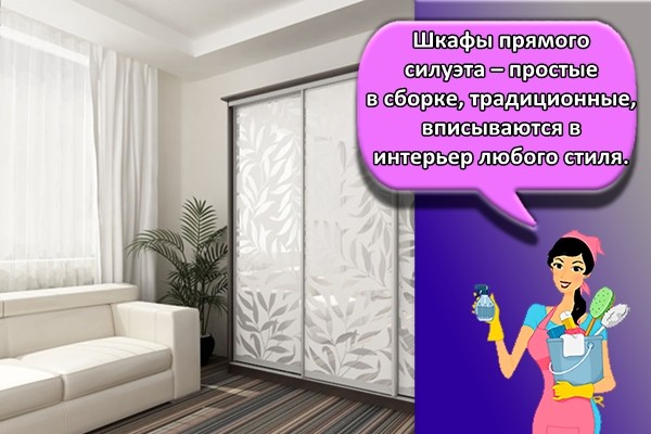Шкафы прямого силуэта – простые в сборке, традиционные, вписываются в интерьер любого стиля.