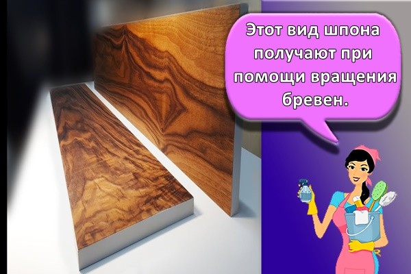 Этот вид шпона получают при помощи вращения бревен.
