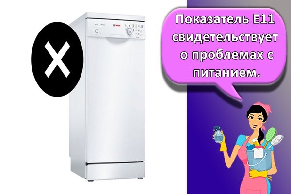 Показатель Е11 свидетельствует о проблемах с питанием.