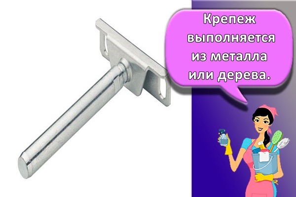 Крепеж выполняется из металла или дерева