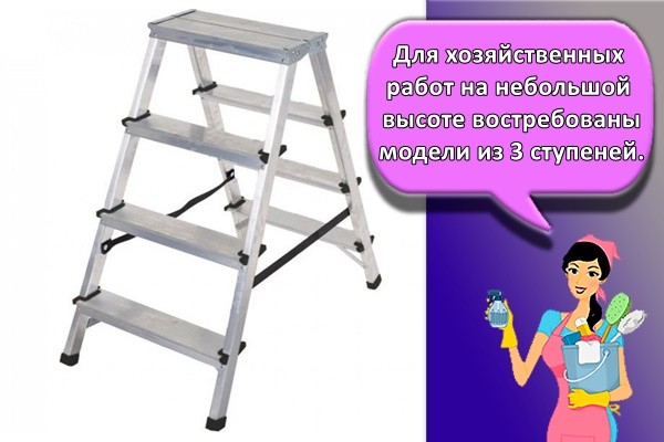 ля хозяйственных работ на небольшой высоте востребованы модели из 3 ступеней.