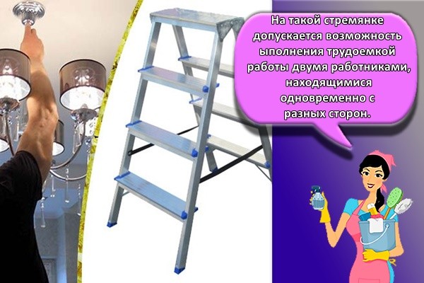 стремянка и люстра