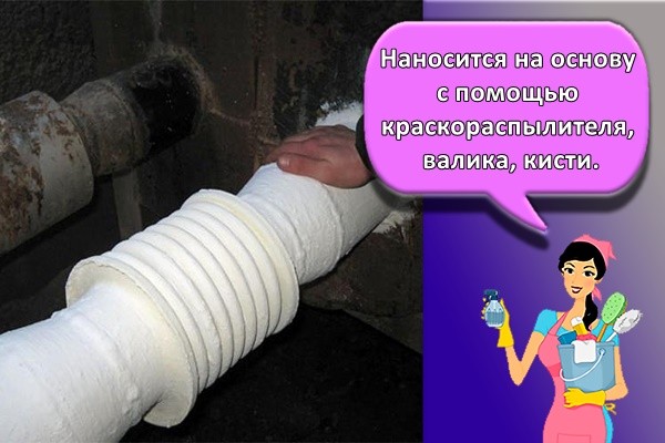 Наносится на основу с помощью краскораспылителя, валика, кисти.