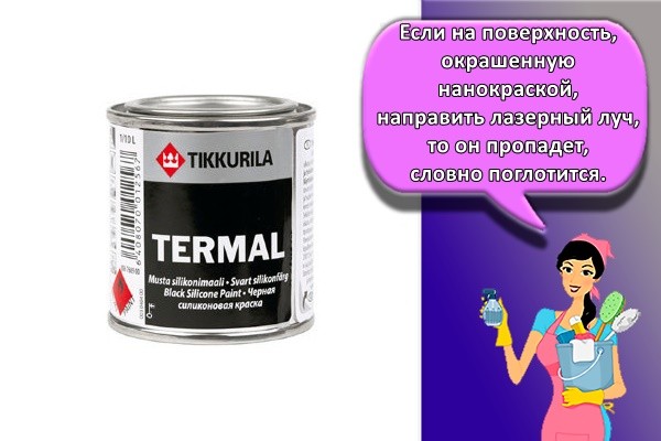 Если на поверхность, окрашенную нанокраской, направить лазерный луч, то он пропадет, словно поглотится.