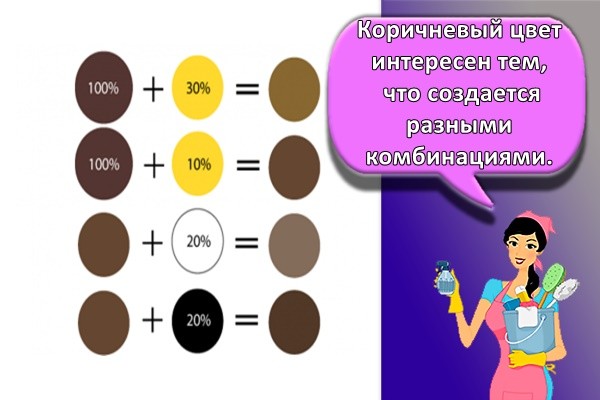 Коричневый цвет интересен тем, что создается разными комбинациями