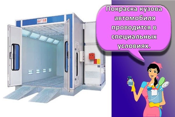 Покраска кузова автомобиля проводится в специальных условиях.