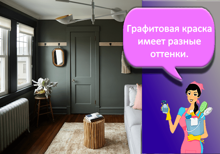 Интерьер с графитной краской